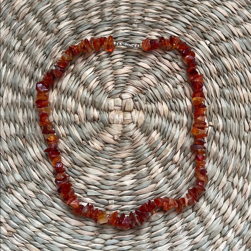 Vintage Carnelian chip necklace